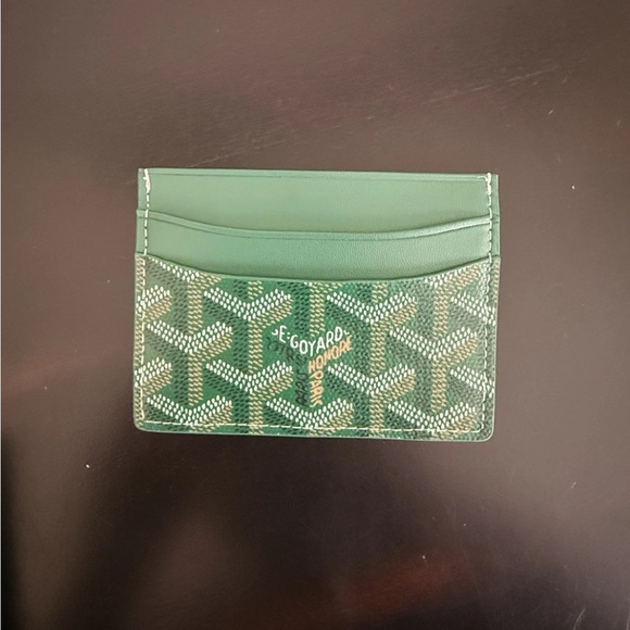 Goyard Green Chevron Leather Card Sleeve - Picture 4 of 4